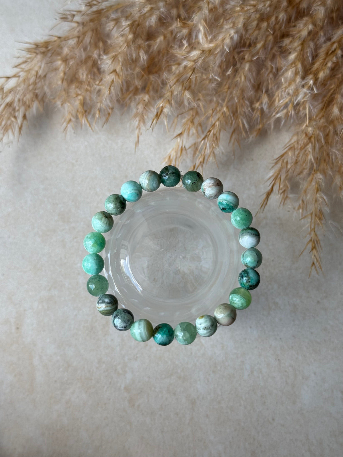 grün Kalzit Naturstein Perlenarmband 💚