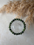 Khaki Grün Jade Naturstein Perlenarmband 🌿